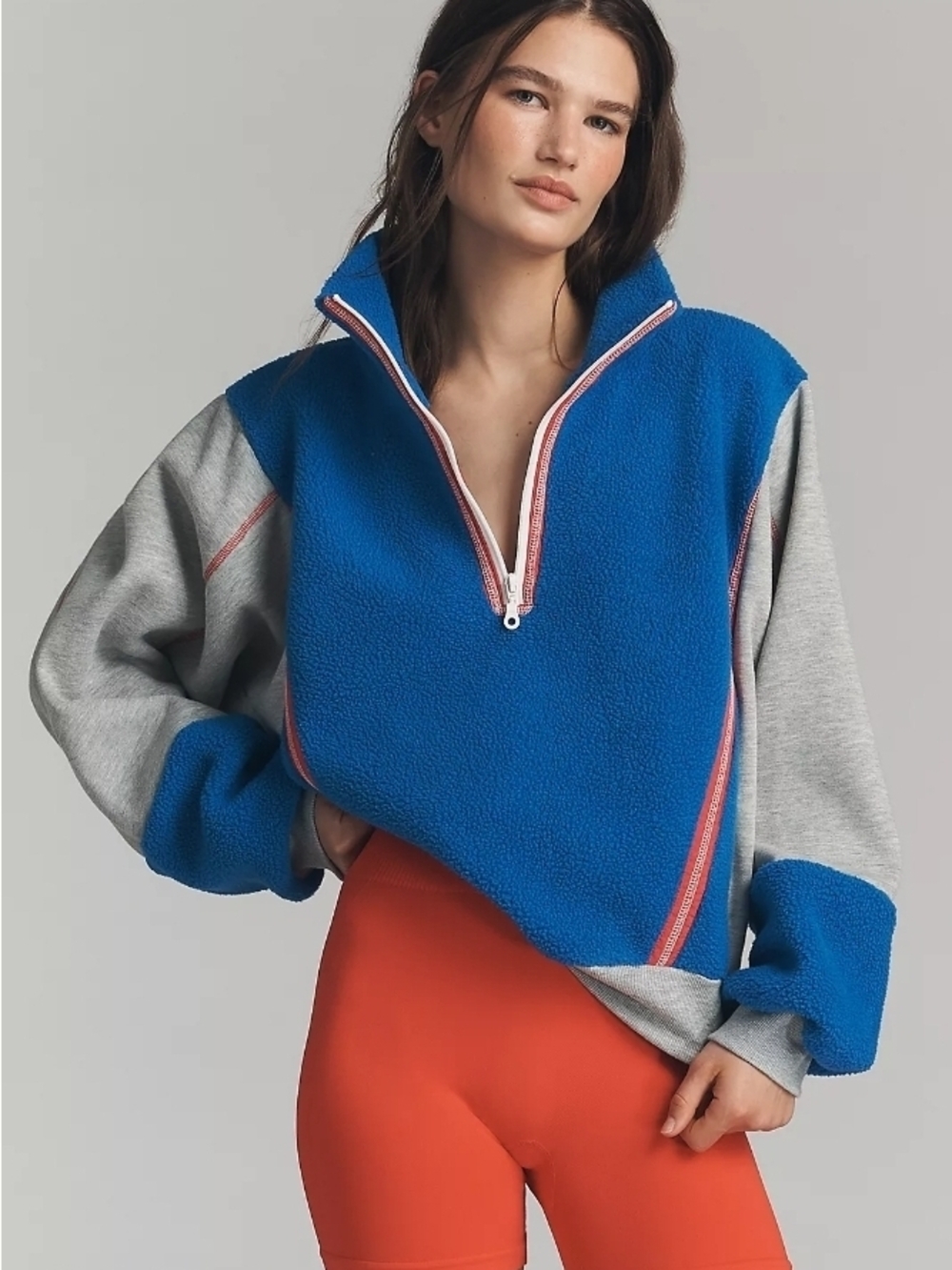 Anthropologie Daily Practice Half Zip Fleece Sweatshirt XL NWOT